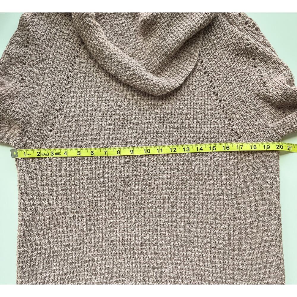 Free People By Your Side Sweater XS Mauve Pink Cowl Neck Oversized Waffle Knit - Picture 11 of 12